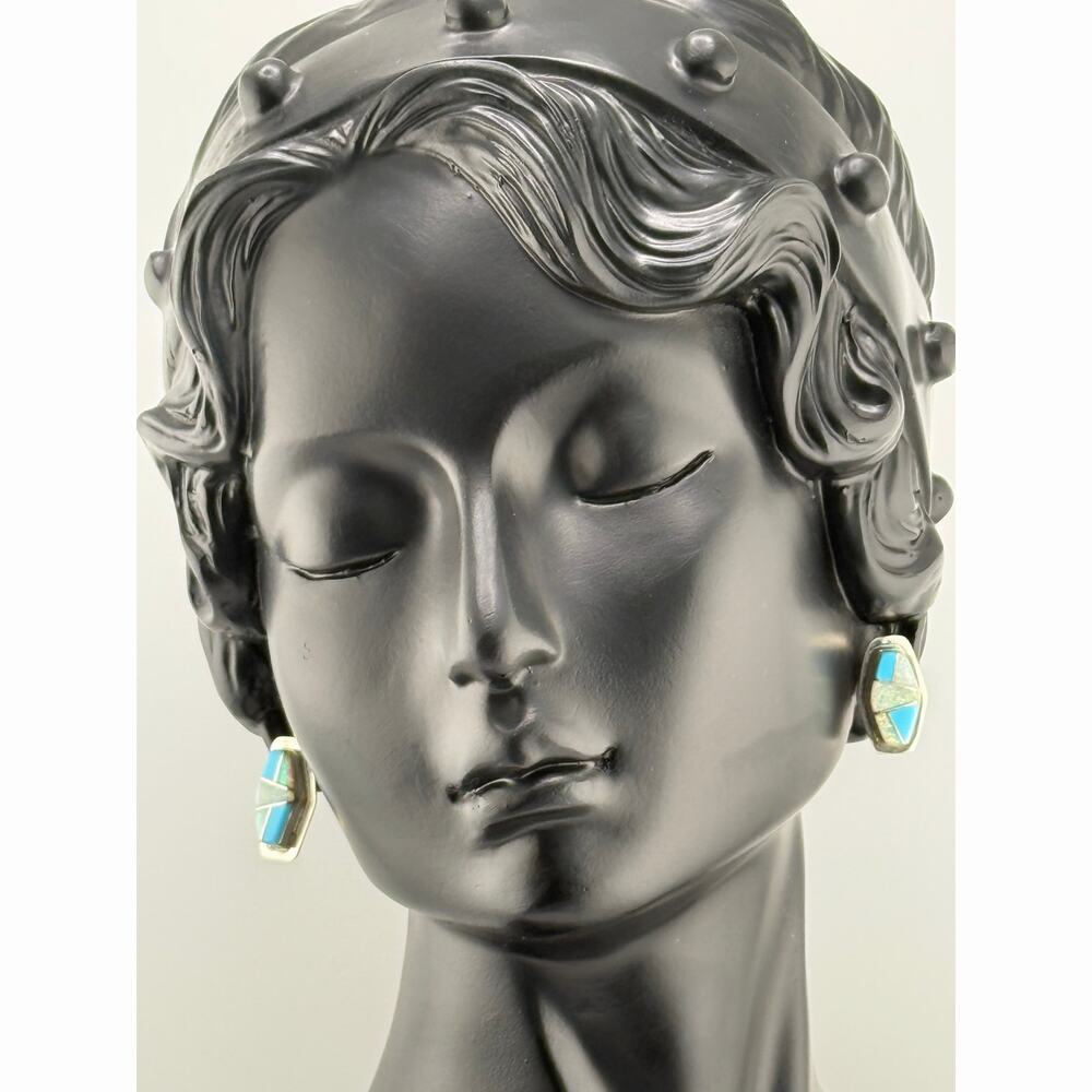 Navajo Jessica Claw JC Sterling Silver Turquoise Stud Earrings